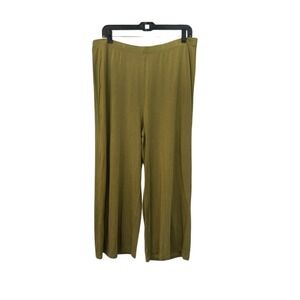 Gudrun‎ Sjoden Green Stretchy Crop Wide Leg Pants XL Modal Boho Lagenlook #W1-9